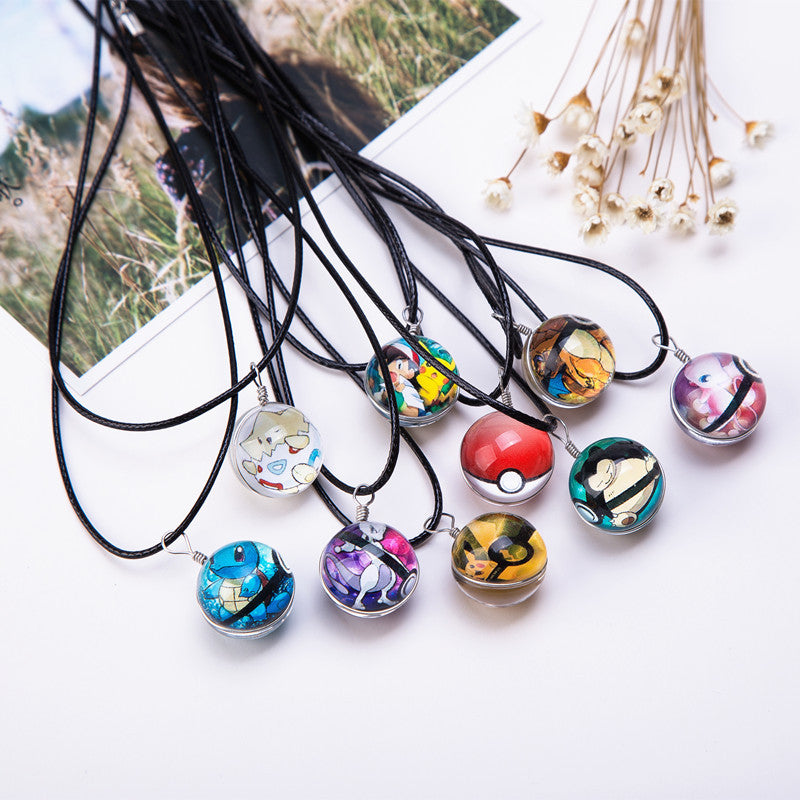 Glass Jewelry Pokeball Necklace Pokemon Ball