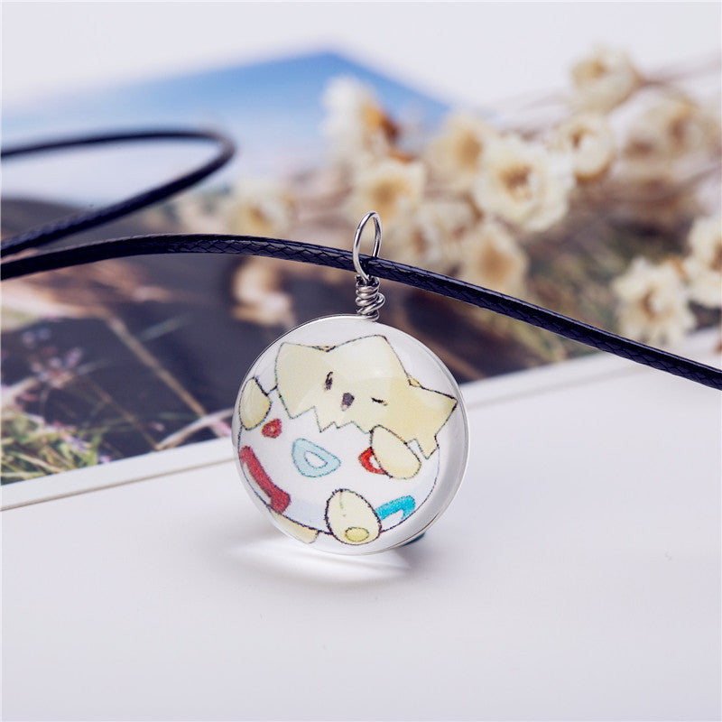 Glass Jewelry Pokeball Necklace Pokemon Ball