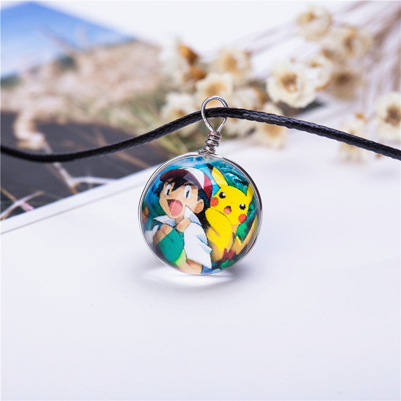 Glass Jewelry Pokeball Necklace Pokemon Ball