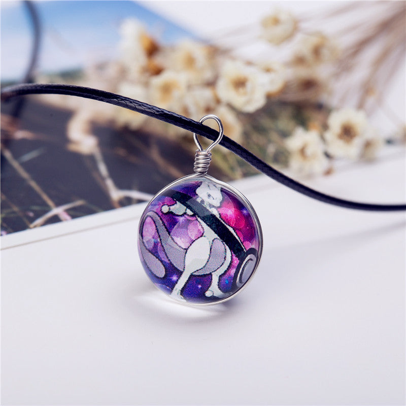 Glass Jewelry Pokeball Necklace Pokemon Ball