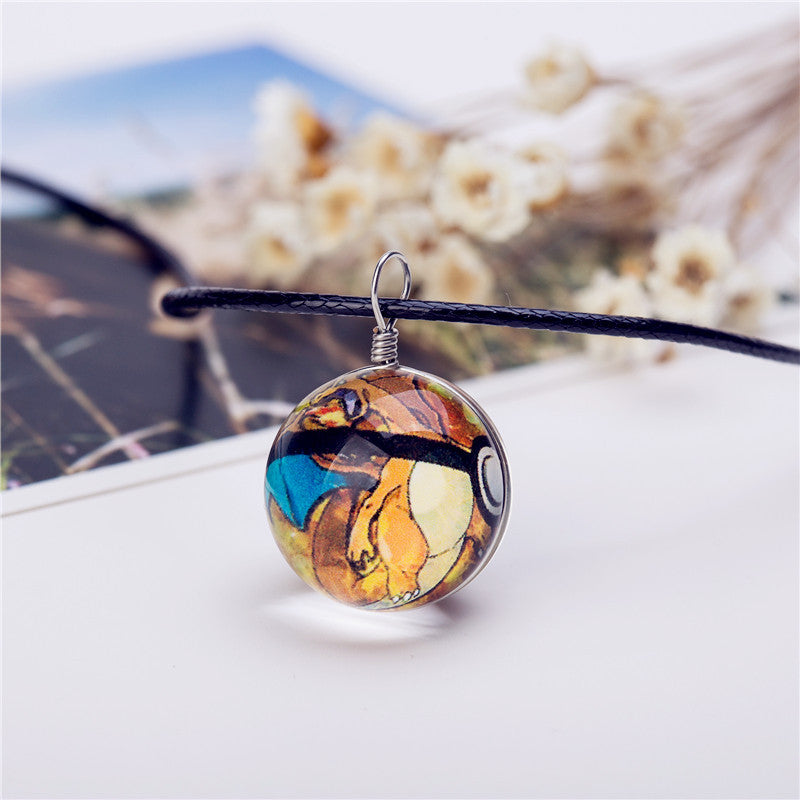 Glass Jewelry Pokeball Necklace Pokemon Ball