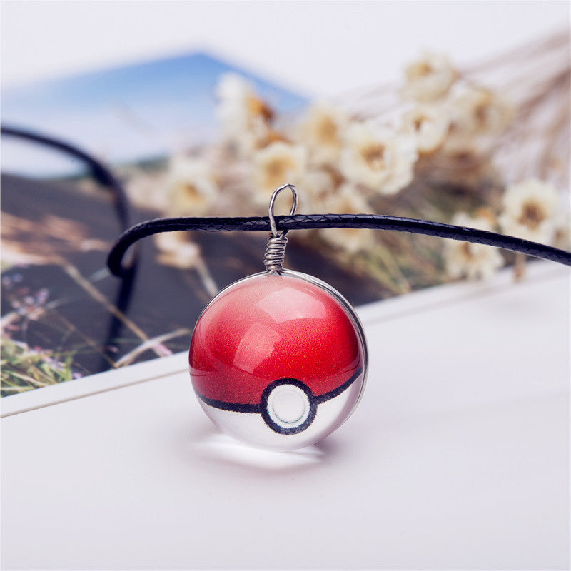 Glass Jewelry Pokeball Necklace Pokemon Ball