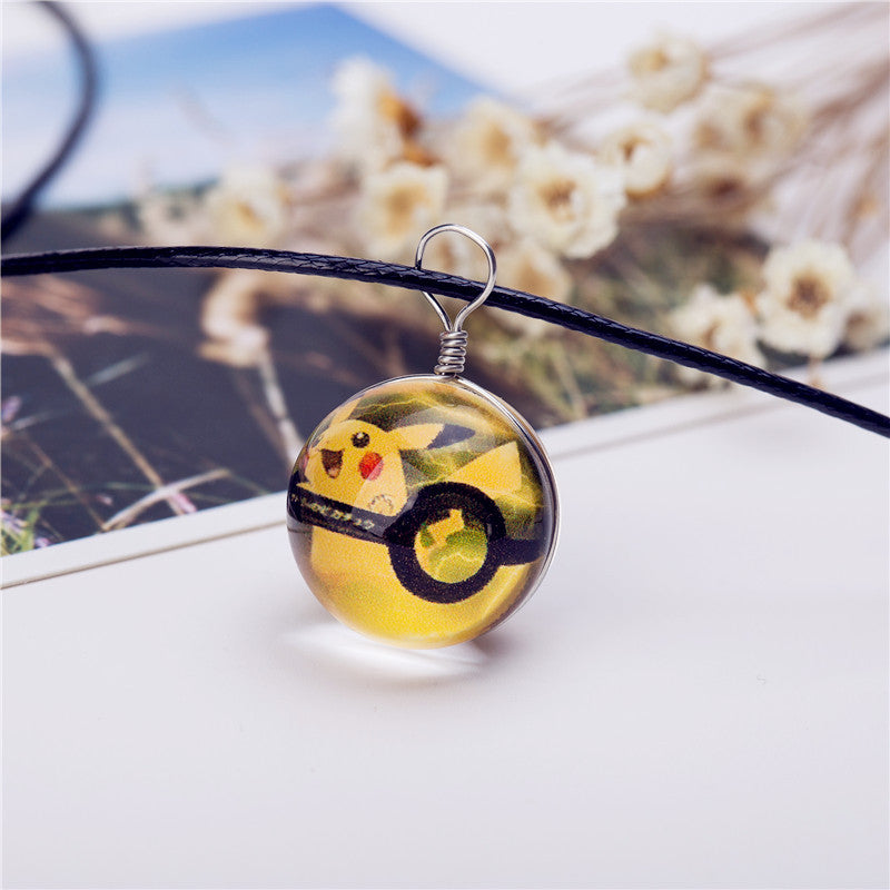 Glass Jewelry Pokeball Necklace Pokemon Ball