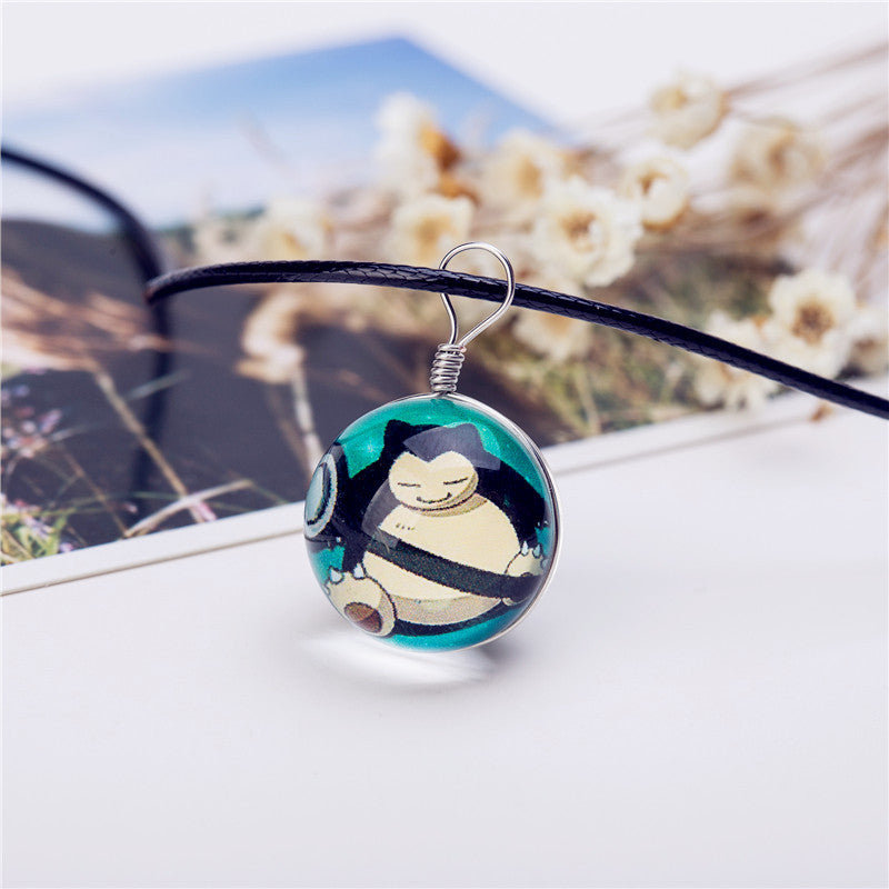 Glass Jewelry Pokeball Necklace Pokemon Ball