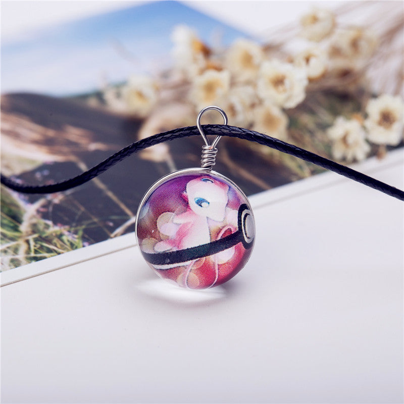 Glass Jewelry Pokeball Necklace Pokemon Ball