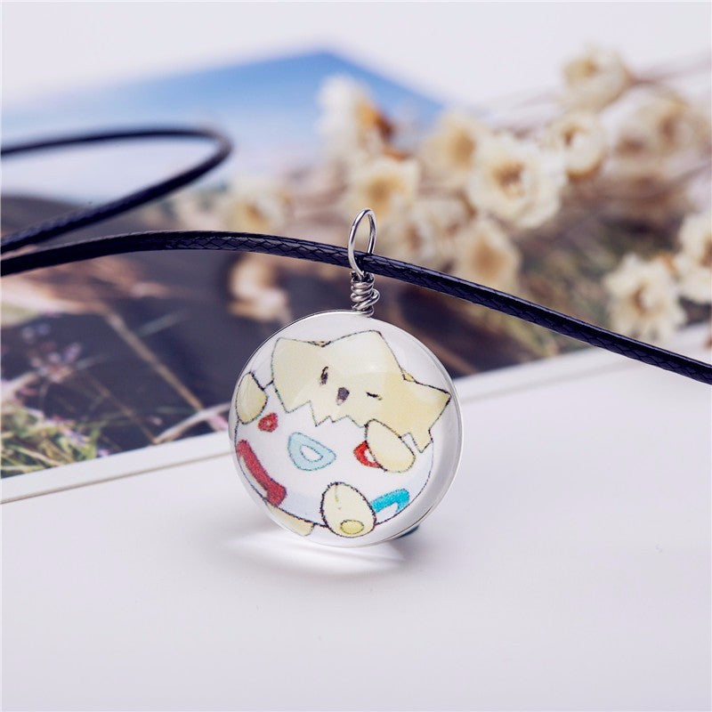 Glass Jewelry Pokeball Necklace Pokemon Ball
