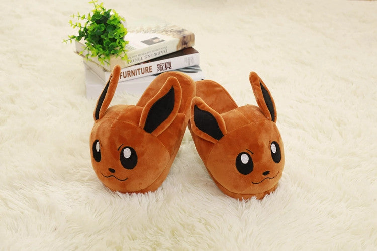 Plush cute 1 pair Pokemon Pikachu slippers warm