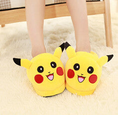 Plush cute 1 pair Pokemon Pikachu slippers warm