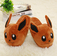 Plush cute 1 pair Pokemon Pikachu slippers warm