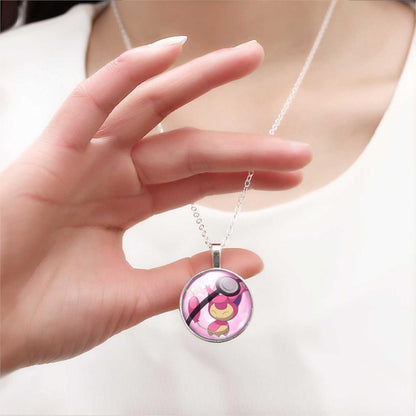 Fashion Pokemon Ball Necklaces Glass Bottle Pokemon Jewelry Silver Plated