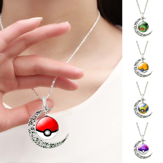 Jewelry Silver Plated with Glass Cabochon Pokemon