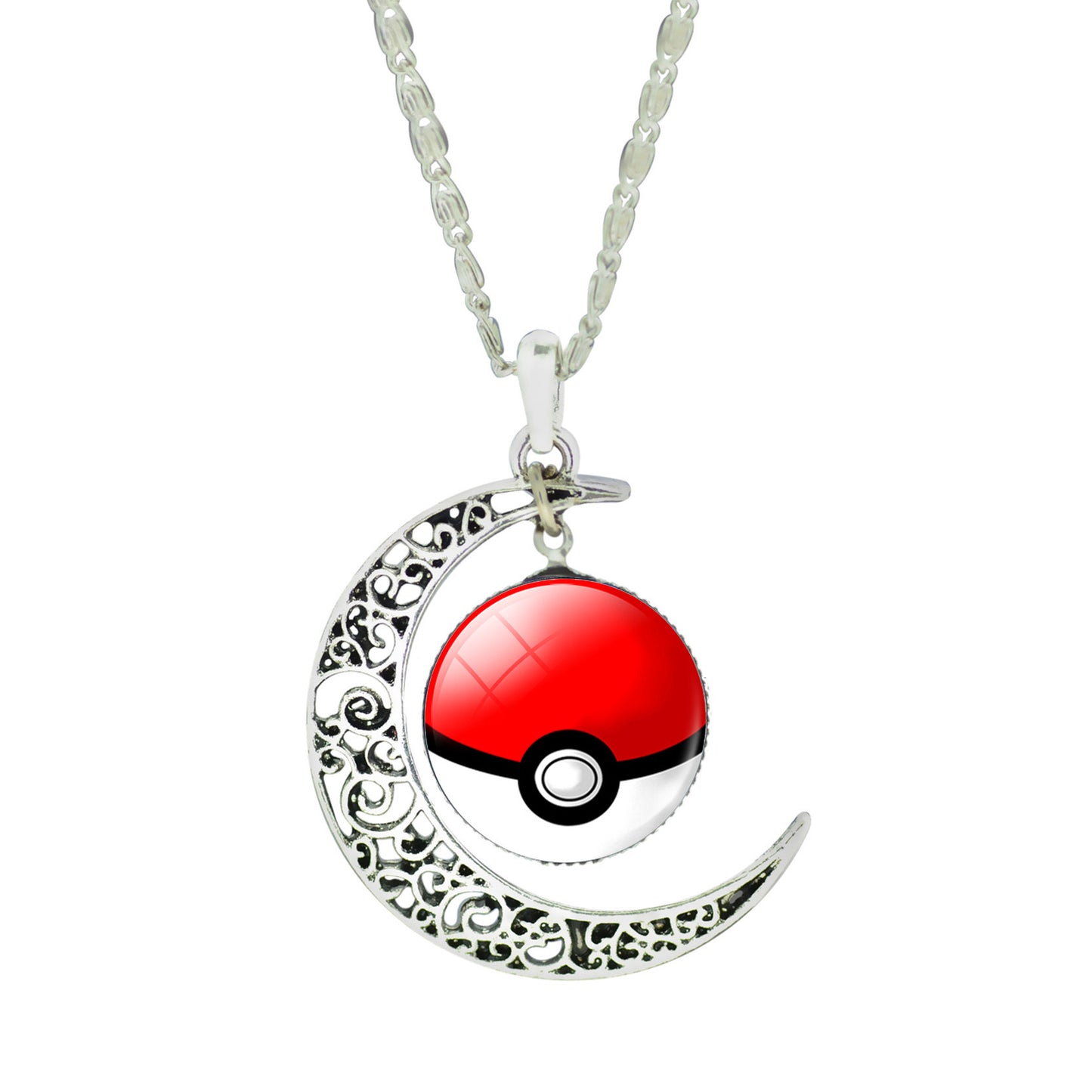 Jewelry Silver Plated with Glass Cabochon Pokemon