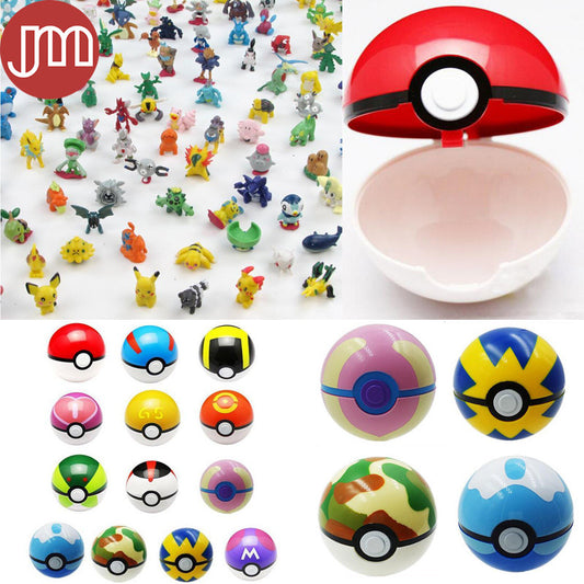 New Poke Ball with Figures Toys Pokeball Shell Mini Anime Cartoon Collection Cosplay Pop-up Pokeball Kids Gift 13 Styles