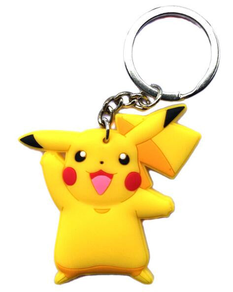 Poke Ball Key chain Pikachu Pokemon  pvc key ring holder keyrings pendant Jewelry chaveiro gift