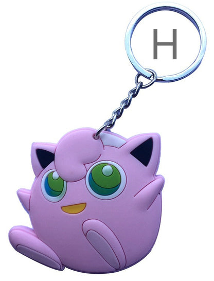 Poke Ball Key chain Pikachu Pokemon  pvc key ring holder keyrings pendant Jewelry chaveiro gift