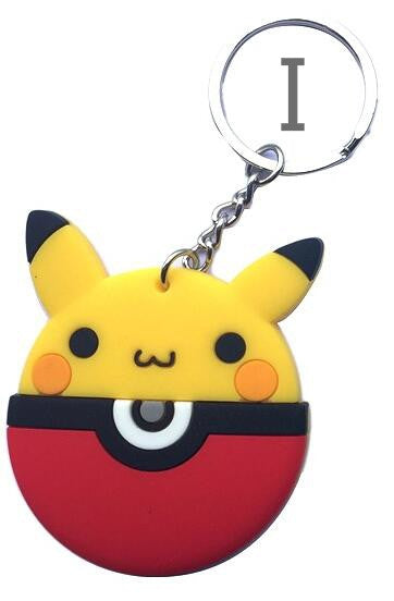 Poke Ball Key chain Pikachu Pokemon  pvc key ring holder keyrings pendant Jewelry chaveiro gift