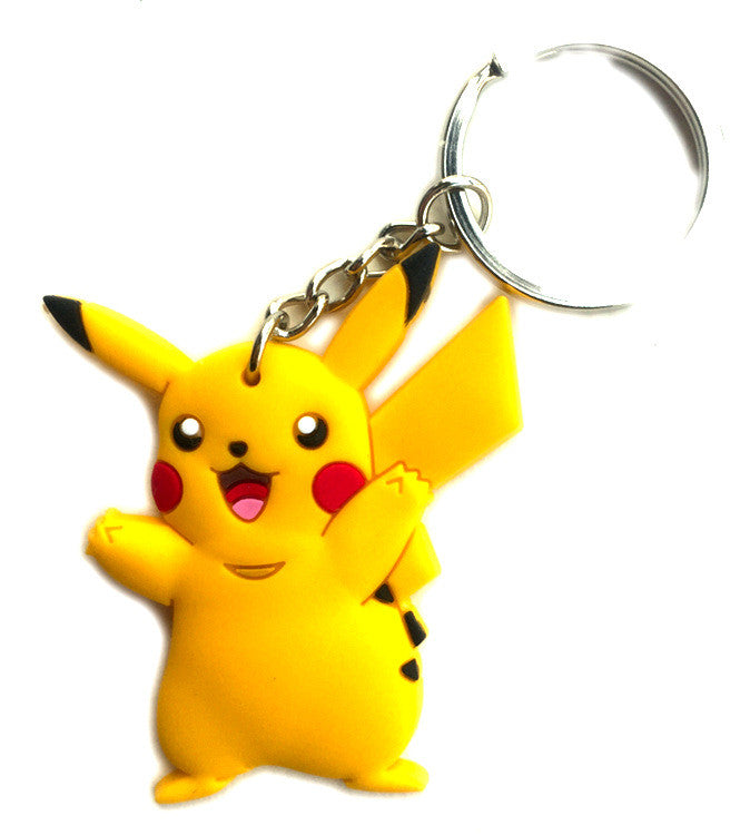 Poke Ball Key chain Pikachu Pokemon  pvc key ring holder keyrings pendant Jewelry chaveiro gift