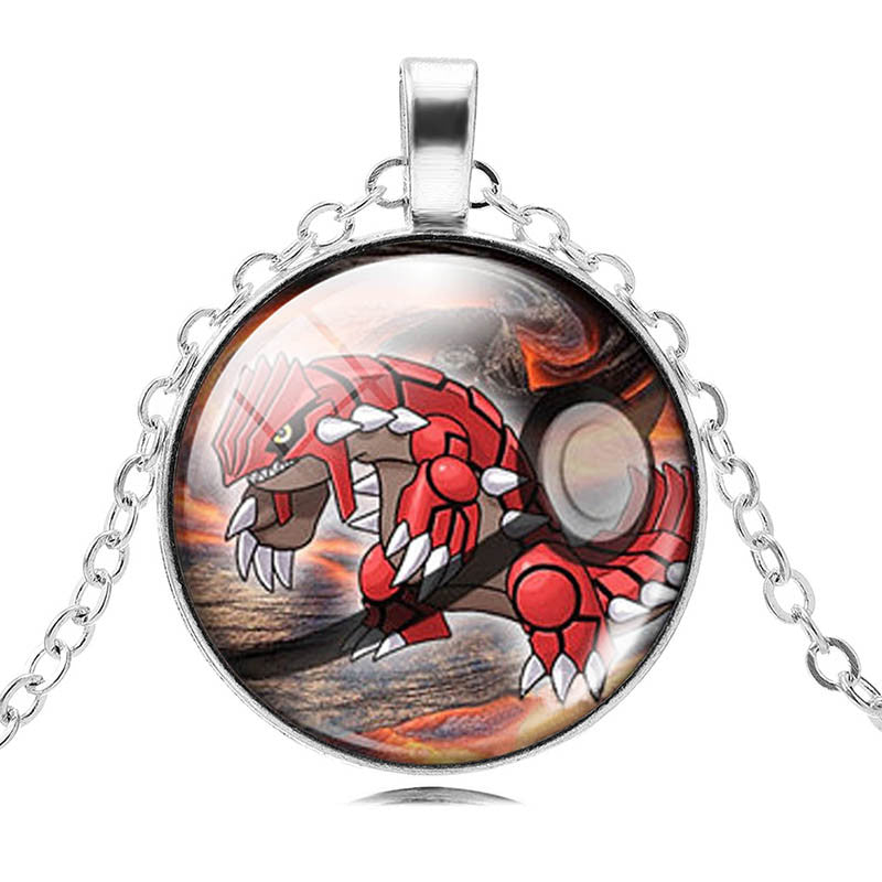 Fashion Pokemon Ball Necklaces Glass Bottle Pokemon Jewelry Silver Plated