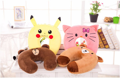 Cute 1pc 32cm Pokemon Pikachu plush car office sofy rest pacify U neck pillow