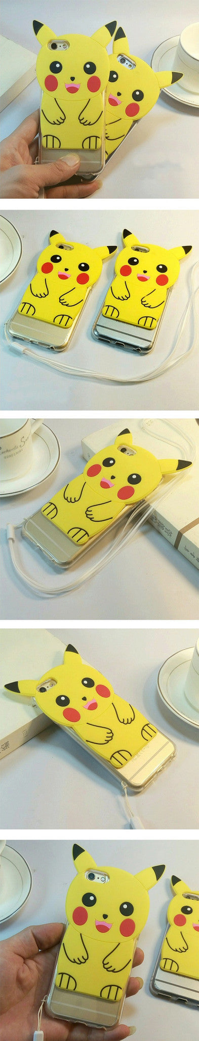 Ultra-thin Fashion  3D Pokemon Pikachu For Apple iphone 5 5S 6 6S 7 Plus phone case