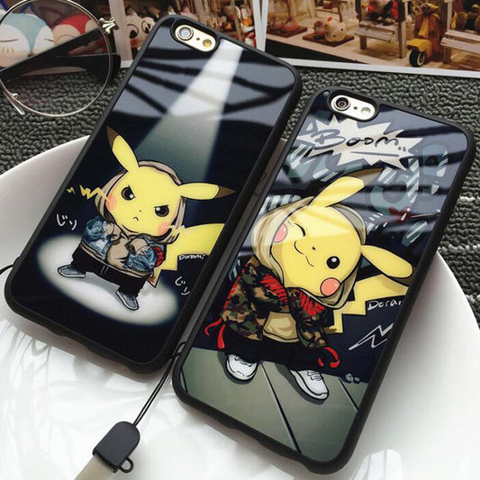 TheNew Ultra-thin Fashion Trend lovely Cartoon Pokemon Pikachu For Apple iPhone 5 5S 6 6S Plus Phone Case Accessories Cover