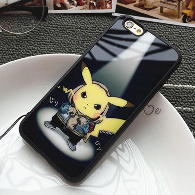TheNew Ultra-thin Fashion Trend lovely Cartoon Pokemon Pikachu For Apple iPhone 5 5S 6 6S Plus Phone Case Accessories Cover