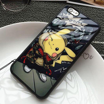 TheNew Ultra-thin Fashion Trend lovely Cartoon Pokemon Pikachu For Apple iPhone 5 5S 6 6S Plus Phone Case Accessories Cover