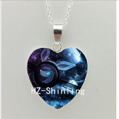 New Pokemon Pokeball Heart Necklace Silver Heart Necklace