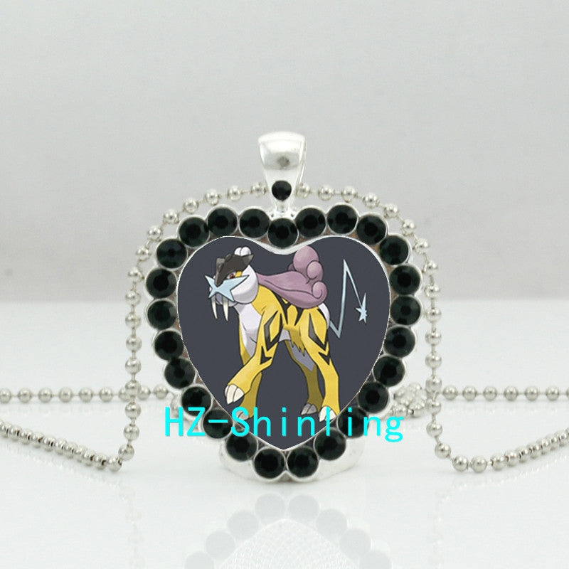 Heart Necklace Mewtwo Crystal Pendant