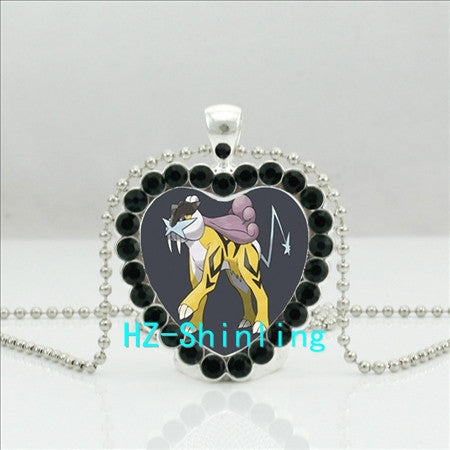 Heart Necklace Mewtwo Crystal Pendant