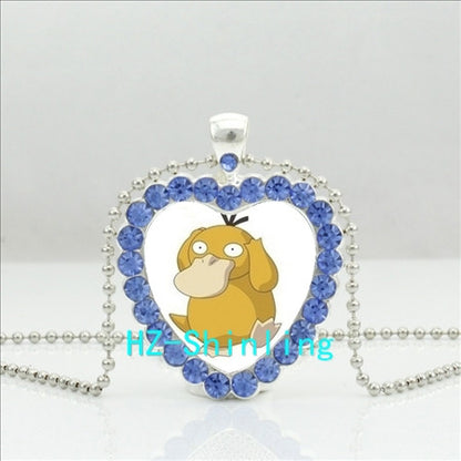 Heart Necklace Mewtwo Crystal Pendant