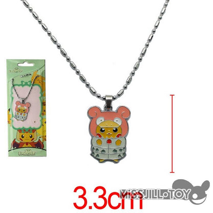 5styles Pokemon Pikachu metal pendant alloy necklace chain lovely mini toy