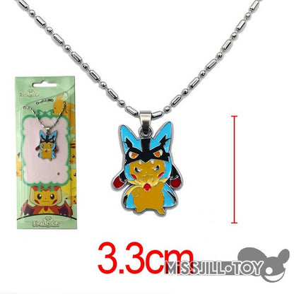 5styles Pokemon Pikachu metal pendant alloy necklace chain lovely mini toy