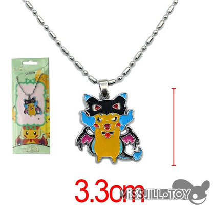 5styles Pokemon Pikachu metal pendant alloy necklace chain lovely mini toy