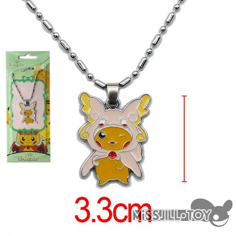 5styles Pokemon Pikachu metal pendant alloy necklace chain lovely mini toy