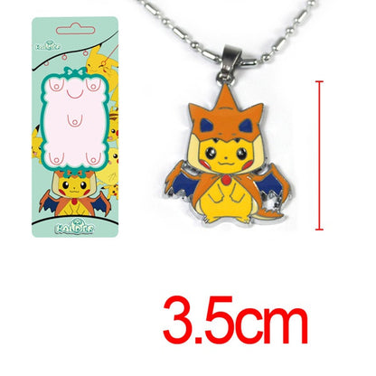 5styles Pokemon Pikachu metal pendant alloy necklace chain lovely mini toy