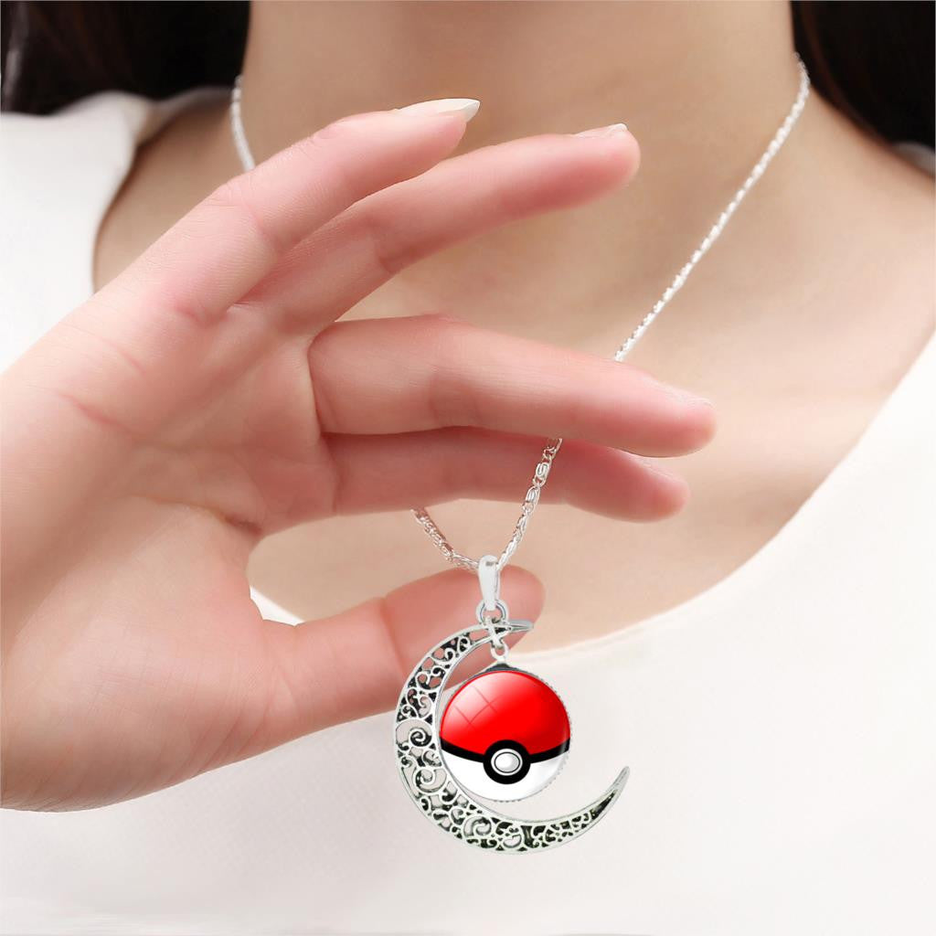 Jewelry Silver Plated with Glass Cabochon Pokemon